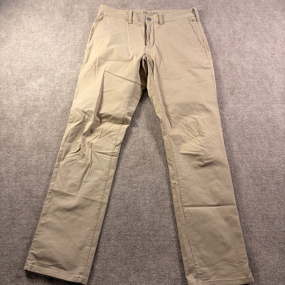 Mack Weldon Pants Mens 30 Khaki‎ Tan Radius Slim Chino Straight Leg Stretch Tech